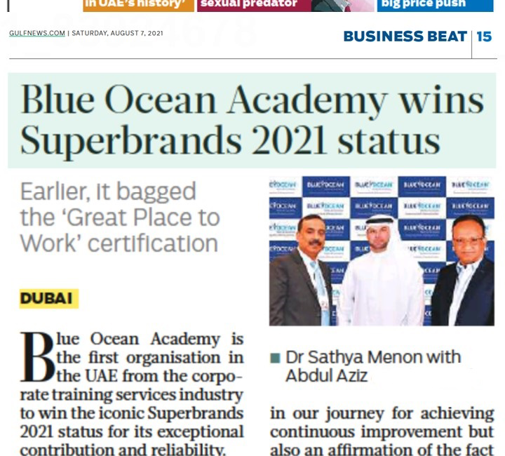 Blue Ocean Academy Achieves Superbrands Status